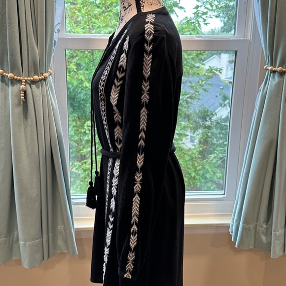 Bohemian Jessica Simpson Black & White Dress w/ Tassels - Picture 5 of 7